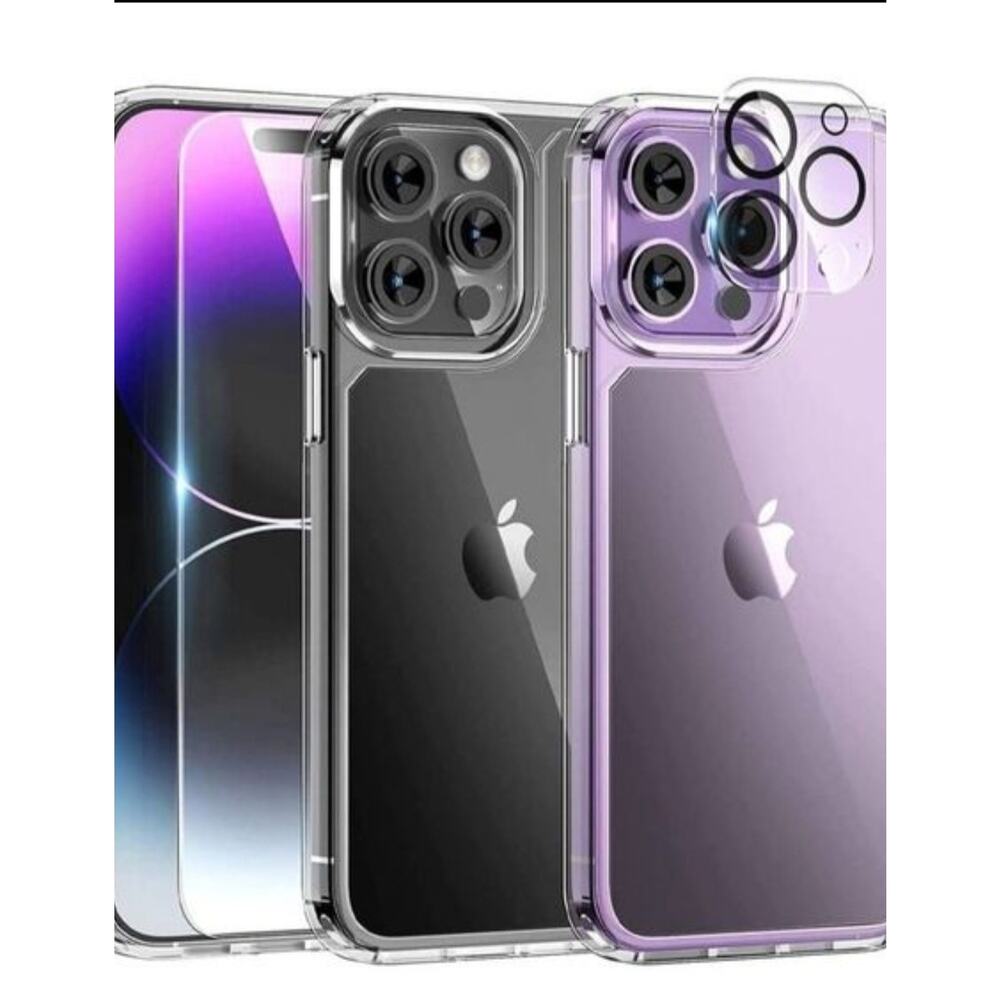 TAURI for iPhone 14 Pro Max Case, [5 in 1] 1X Clear Case [Not-Yellowing] with 2X